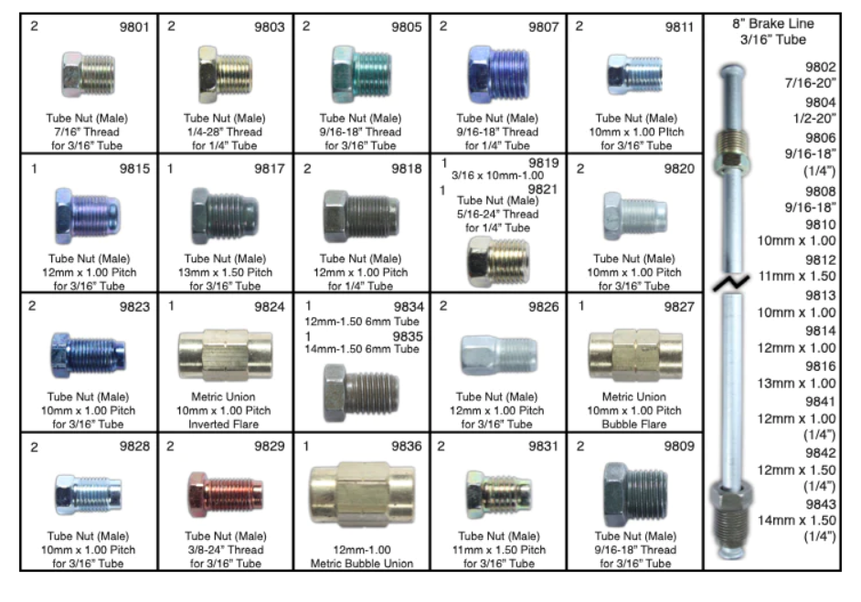 Brake Line Nut Assortment