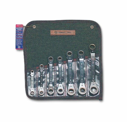 Wright Tool 9446 7 Piece Offset Ratcheting Box Wrench Set 7mm - 21mm