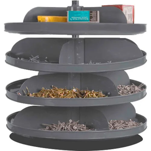 Durham 17" Diameter Rotabin Revolving Parts Storage Shelving Center 1104-95 - 4 Shelves