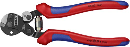 KNIPEX Tools - Wire Rope Cutters, Multi-Component (9562160), 6-Inch, w/ Lock and Spring