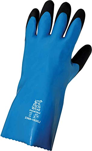 Global Glove 2360 - FrogWear - Premium Nitrile/PVC Chemical Handling Gloves - X-Large, Blue, Black