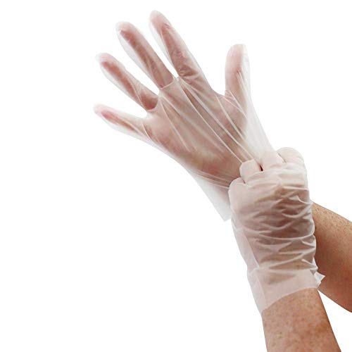Global Glove 8600PF Thermoplastic Elastomer (TPE) Powder-Free, Clear, 2 Mil, Smooth Finish, 10-Inch Disposable Gloves (2XL) - Box of 200