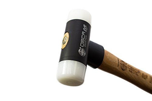 OSCA 12" EVO Soft Face Hammer with Aluminum Body, Interchangeable Nylon Tips & Hickory Handle, 8.5 oz, 095H32