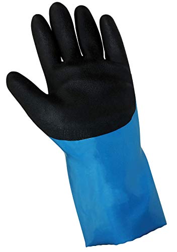 Global Glove 2360 - FrogWear - Premium Nitrile/PVC Chemical Handling Gloves - X-Large, Blue, Black