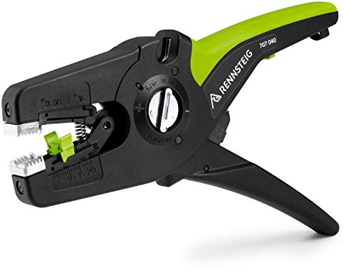 Rennsteig 707 040 MultiStrip Stripper (Adjustable Wire Stripping 0.08 – 16 mm2, Length 195 mm, Blade Change Toolless), Abisolierzange