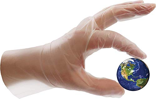 Global Glove 8600PF Thermoplastic Elastomer (TPE) Powder-Free, Clear, 2 Mil, Smooth Finish, 10-Inch Disposable Gloves (2XL) - Box of 200