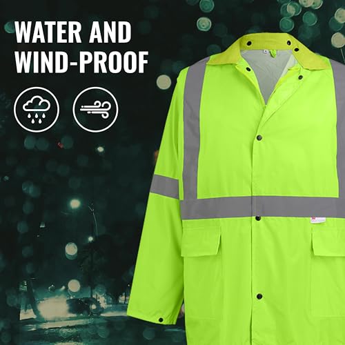Global Glove - GLO-8000-L GLO-8000 - FrogWear HV - 3-Piece High-Visibility Rain Suit - Large