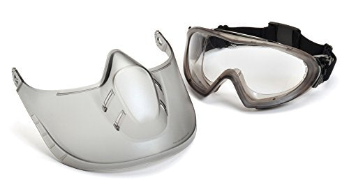 PYRAMEX Safety Products Direct/Indirect-Gray Frame/Clear Anti-Fog Lens with faceshield attachment - New England Safety Supply