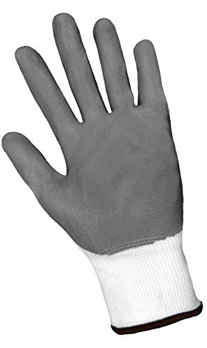 Global Glove 550E Gripster Economy Ultra Light Nitrile Glove with Knit Wrist Liner, Work, Medium, Gray/White (Case of 72)