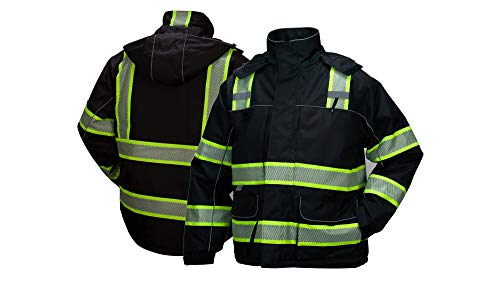 Pyramex RPB35 Series Teflon Coated Waterproof Black Parka ANSI Type O Class 1 with quilted lining - New England Safety Supply