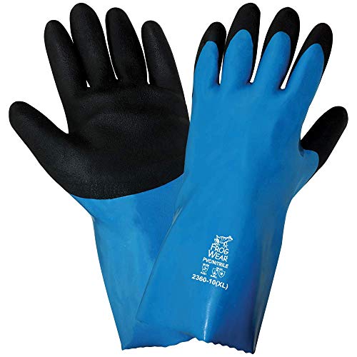 Global Glove 2360 - FrogWear - Premium Nitrile/PVC Chemical Handling Gloves - X-Large, Blue, Black
