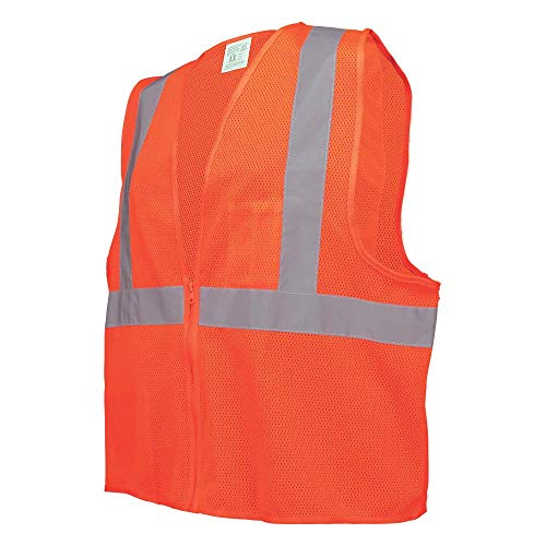 Global Glove GLO-006 FrogWear Class 2 Polyester Mesh Safety Vest with 3M Reflective Fabric, Extra Large, Orange (Case of 50)