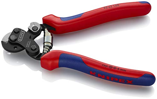 KNIPEX Tools - Wire Rope Cutters, Multi-Component (9562160), 6-Inch, w/ Lock and Spring