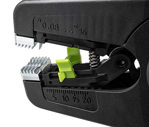 Rennsteig 707 040 MultiStrip Stripper (Adjustable Wire Stripping 0.08 – 16 mm2, Length 195 mm, Blade Change Toolless), Abisolierzange