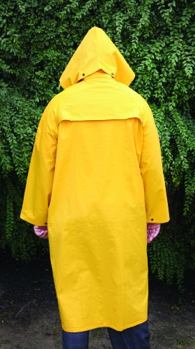 MCR Safety 200CX2 49-Inch Classic PVC/Polyester Coat with Detachable Hood, Yellow - New England Safety Supply