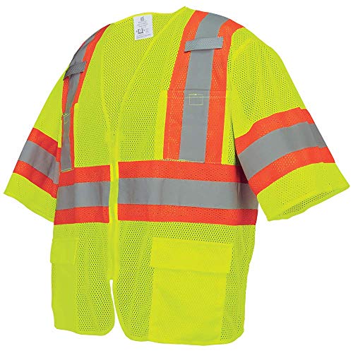 Global Glove GLO-0135 - FrogWear HV - High-Visibility Mesh Polyester Surveyors Safety Vest - 2X-Large