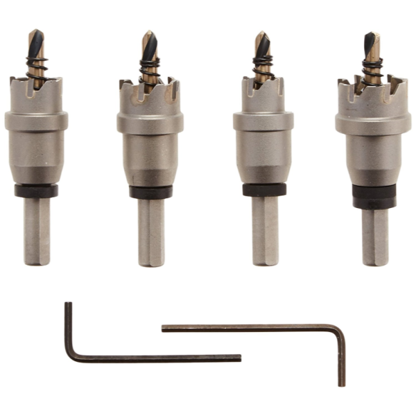 Norseman HC-4A Carbide Tipped Hole Cutter 3/16" Depth 4 Piece Set 62610