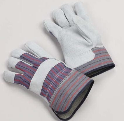 BLUE LEATHER PALM SAFETY CUFF GLOVES (CASE) - New England Safety Supply