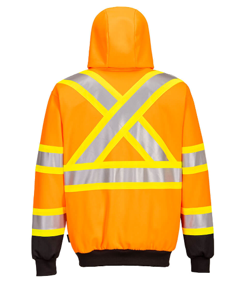 X Back Contrast Tape Hoodie - New England Safety Supply