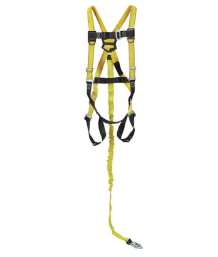 Qualcraft Guardian Fall Protection Contractor Kit - High-Visibility Yellow/Black, Safety Harness with Shock Lanyard - New England Safety Supply
