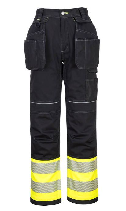 PW3 Hi-Vis Removable Holster Pants Yellow/Black - New England Safety Supply