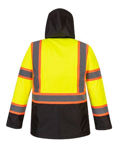 Hi-Vis Contrast Tape Traffic Jacket Yellow/Black - New England Safety Supply