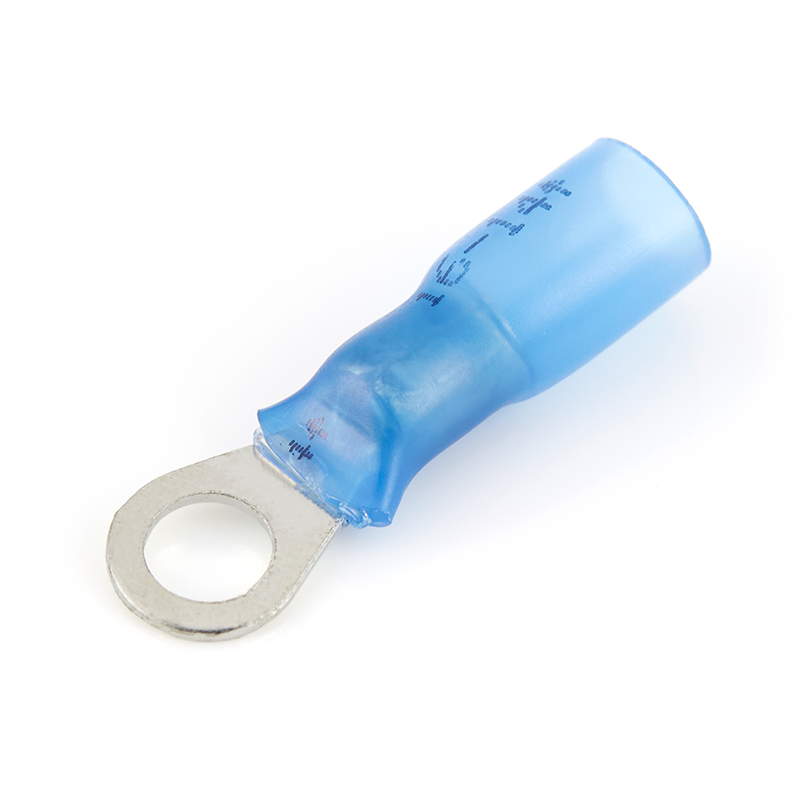 3M Scotchlok Ring Terminal, #10 Stud, Blue Heat Shrink Insulated 16-14 GA (25 Pack)