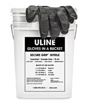 ULINE SECURE GRIP™ BLACK NITRILE GLOVES IN A BUCKET - New England Safety Supply