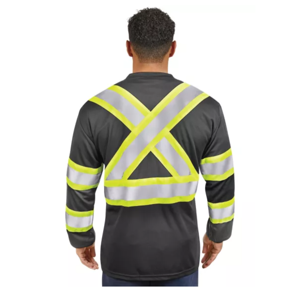 Black Hi-Vis Long Sleeve Shirt - New England Safety Supply