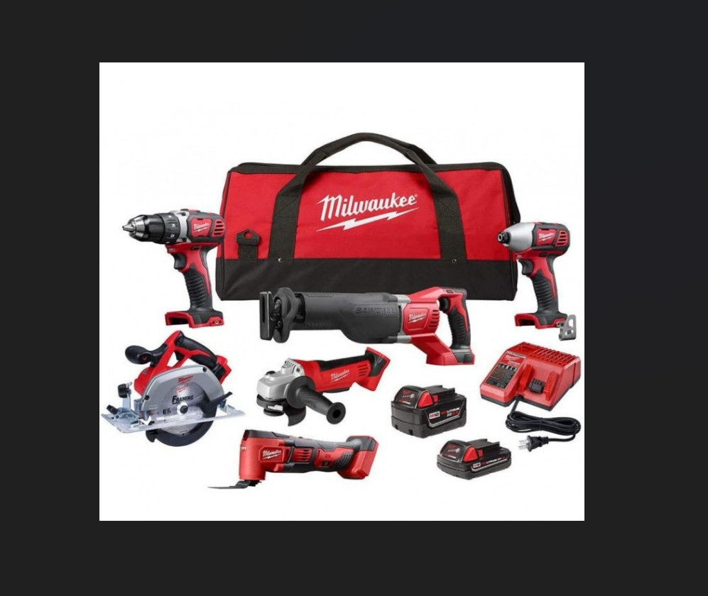 Milwaukee M18 Li-Ion Cordless Power Tool Set — 6-Tool Set, 2 Batteries - New England Safety Supply