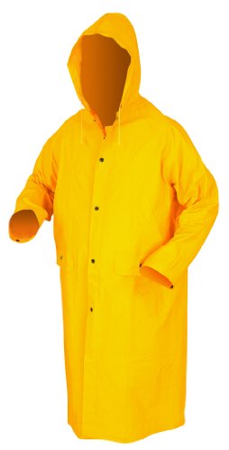 MCR Safety 200CX2 49-Inch Classic PVC/Polyester Coat with Detachable Hood, Yellow - New England Safety Supply