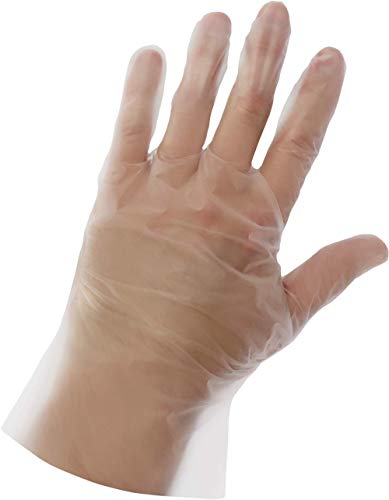 Global Glove 8600PF Thermoplastic Elastomer (TPE) Powder-Free, Clear, 2 Mil, Smooth Finish, 10-Inch Disposable Gloves (Large) - Box of 200