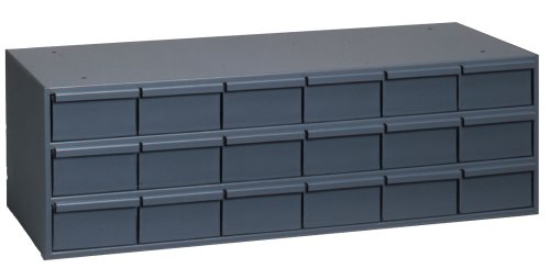Durham 005-95 Gray Cold Rolled Steel Storage Cabinet, 33-3/4" Width x 10-7/8" Height x 11-5/8" Depth, 18 Drawer