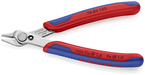 KNIPEX Tools - Electronics Super Knips, INOX Steel, Multi-Component (7803125), 5-Inch