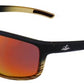 Bullhead Safety Pompano Polarized Safety Glasses with Performance Fog Technology, ANSI Z87+, Blue Light with UV Light and Anti-Scratch Protection, Red Mirror Lenses with Tortoise/Black Frame