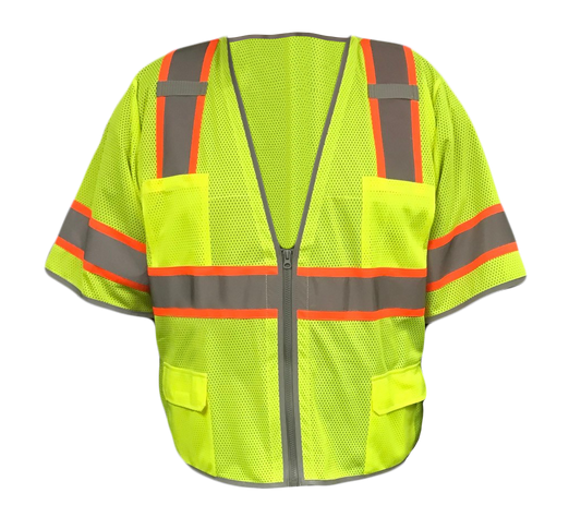 CLASS 3 LIME SAFETY VEST ANSI 107-2015 COMPLIANT - New England Safety Supply