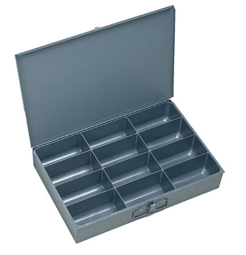 Durham 115-95-IND Gray Cold Rolled Steel Individual Large Scoop Box, 18" Width x 3" Height x 12" Depth, 12 Compartment