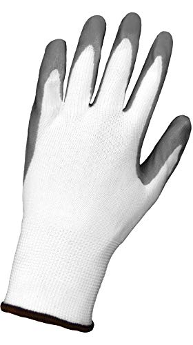 Global Glove 550E Gripster Economy Ultra Light Nitrile Glove with Knit Wrist Liner, Work, Medium, Gray/White (Case of 72)