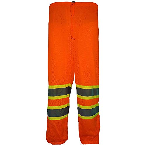 Global Glove GLO-4P FrogWear Lightweight Mesh Polyester High Visibility Class E Safety Pant, Fluorescent Orange (Case of 50)