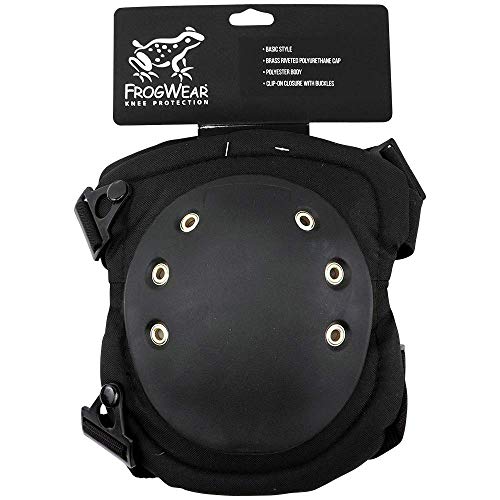 Global Glove KP431 - FrogWear Non-Marring Brass-Riveted Knee Pads - One Size, Black