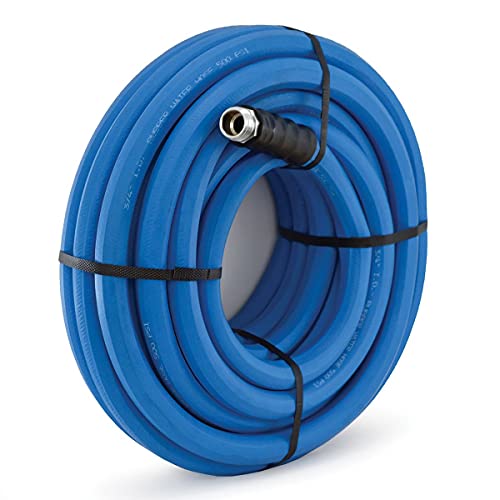 AG-LITE BSAL5875 5/8" x 75'' Hot/Cold Water Rubber Garden Hose, 100% Rubber, Ultra-Light, Super Strong, 500 PSI, 50F to 190F Degrees, High Strength Polyester Braided