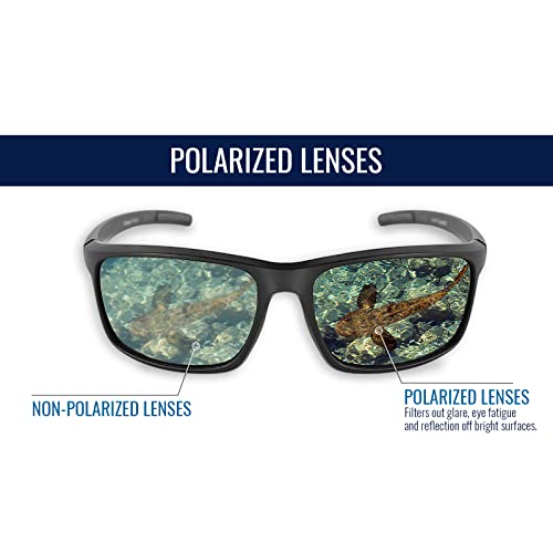 Bullhead Safety Pompano Polarized Safety Glasses with Performance Fog Technology, ANSI Z87+, Blue Light with UV Light and Anti-Scratch Protection, Red Mirror Lenses with Tortoise/Black Frame
