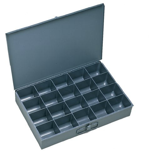 Durham 206-95-IND Gray Cold Rolled Steel Individual Small Scoop Box, 13-3/8" Width x 2" Height x 9-1/4" Depth, 20 Compartment