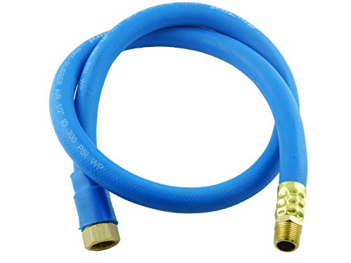 BLUBIRD BBSR3805 3/8" x 5' Rubber Air Snubber Hose, 100% Rubber, Lightest, Strongest, Most Flexible, 300 PSI, -50F to 190F Degrees, Ozone Resistant, High Strength Polyester Braided