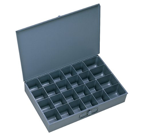 Durham 102-95-IND Gray Cold Rolled Steel Individual Large Scoop Box, 18" Width x 3" Height x 12" Depth, 24 Compartment