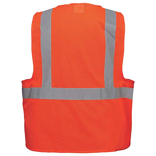 Global Glove GLO-006 FrogWear Class 2 Polyester Mesh Safety Vest with 3M Reflective Fabric, Extra Large, Orange (Case of 50)
