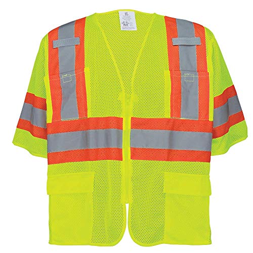 Global Glove GLO-0135 - FrogWear HV - High-Visibility Mesh Polyester Surveyors Safety Vest - 2X-Large
