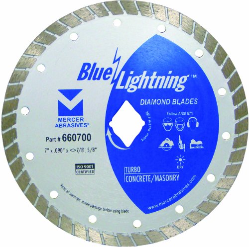 Mercer Abrasives Industries 660700 Blue Lightning Turbo Diamond Blade, 7-Inch