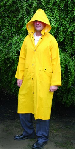 MCR Safety 200CX2 49-Inch Classic PVC/Polyester Coat with Detachable Hood, Yellow - New England Safety Supply