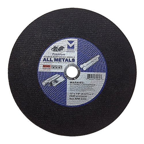 Mercer Industries 612030-12" x 1/8"(5/32") x 1" Gas Saw Cut-Off Wheels for All Metals (10 pack)